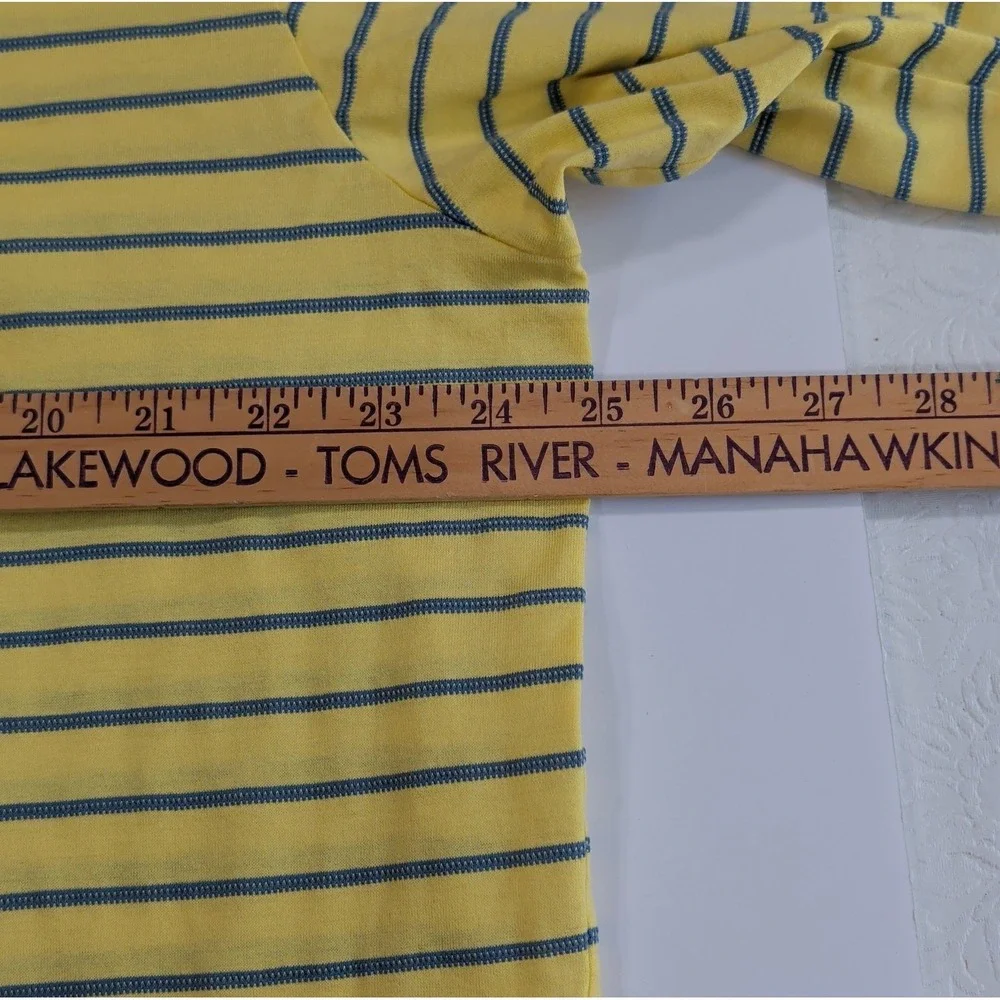 Ralph Lauren Polo Golf Shirt Men's XL Yellow Blue Striped Cotton Performance